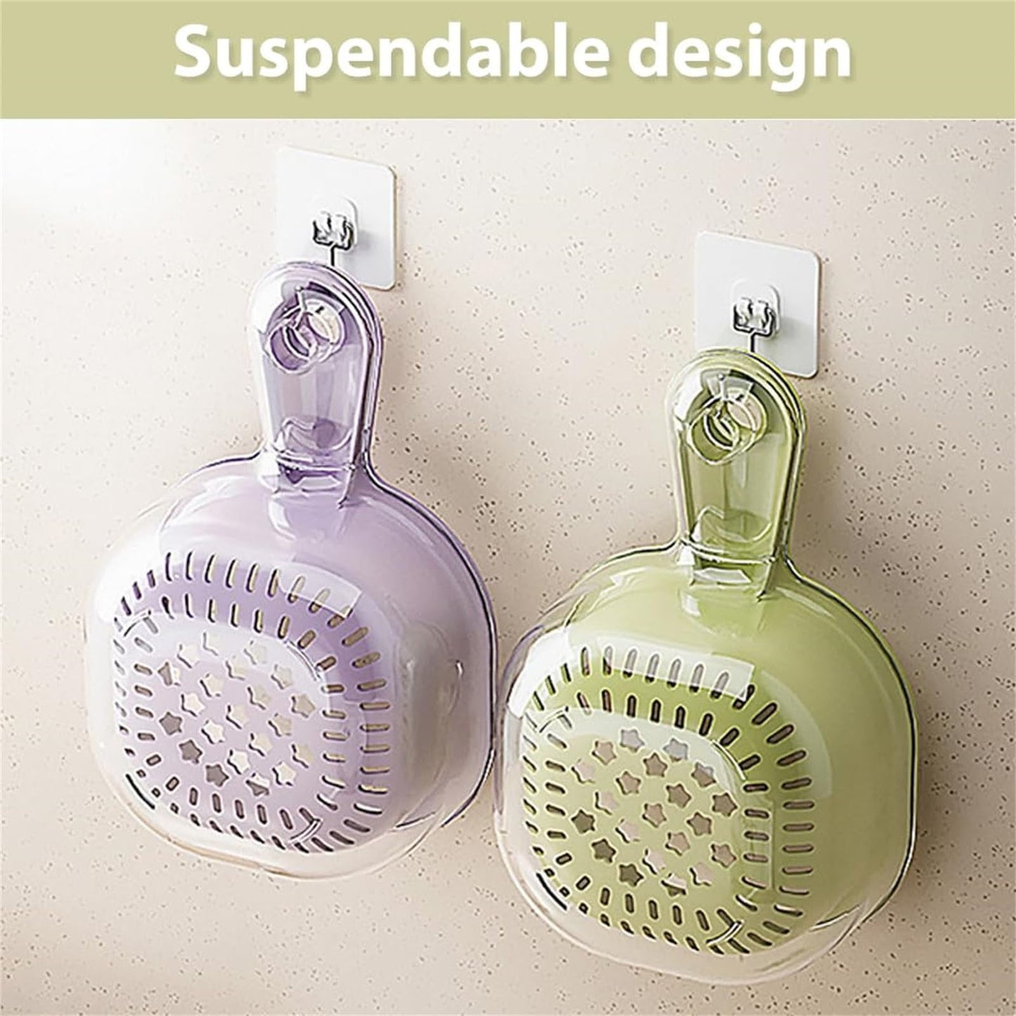 Small Fruit Colander, Fruit Rinser Strainer Container Dual-Layer Vegetable Cutting And Draining Basket, Watermelon Bowl With Strainer For Mini Berry And Tomato Grape Washer, 1 Pcs, 7.67x4.72 7.67" x 4.72" Purple