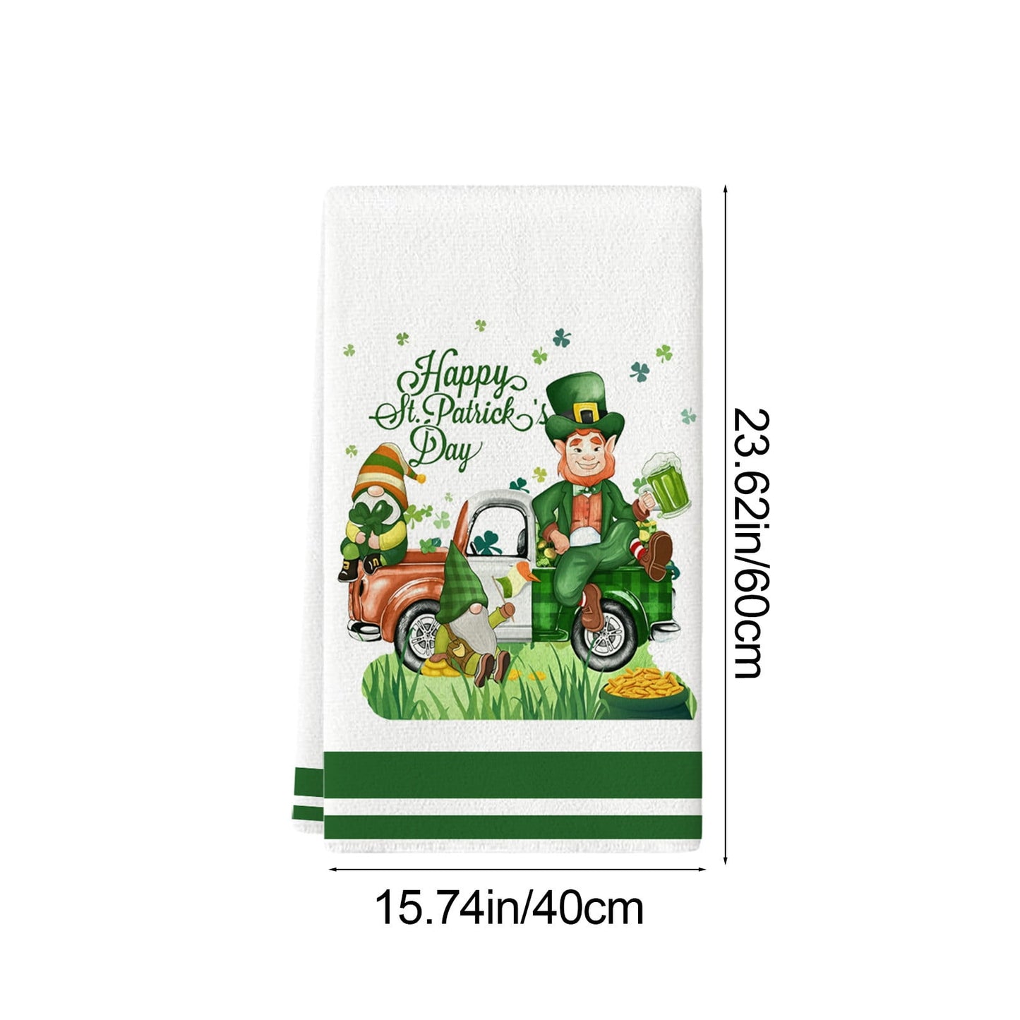 Shamrock Green Dish Towel,Set of 1 St.Patrick's Day Kitchen Towel,Bathroom Decorative Cloth for Irish Decoration Kitchen Bathroom Home Cooking Housewarming Gifts,15 x 24 Inch C