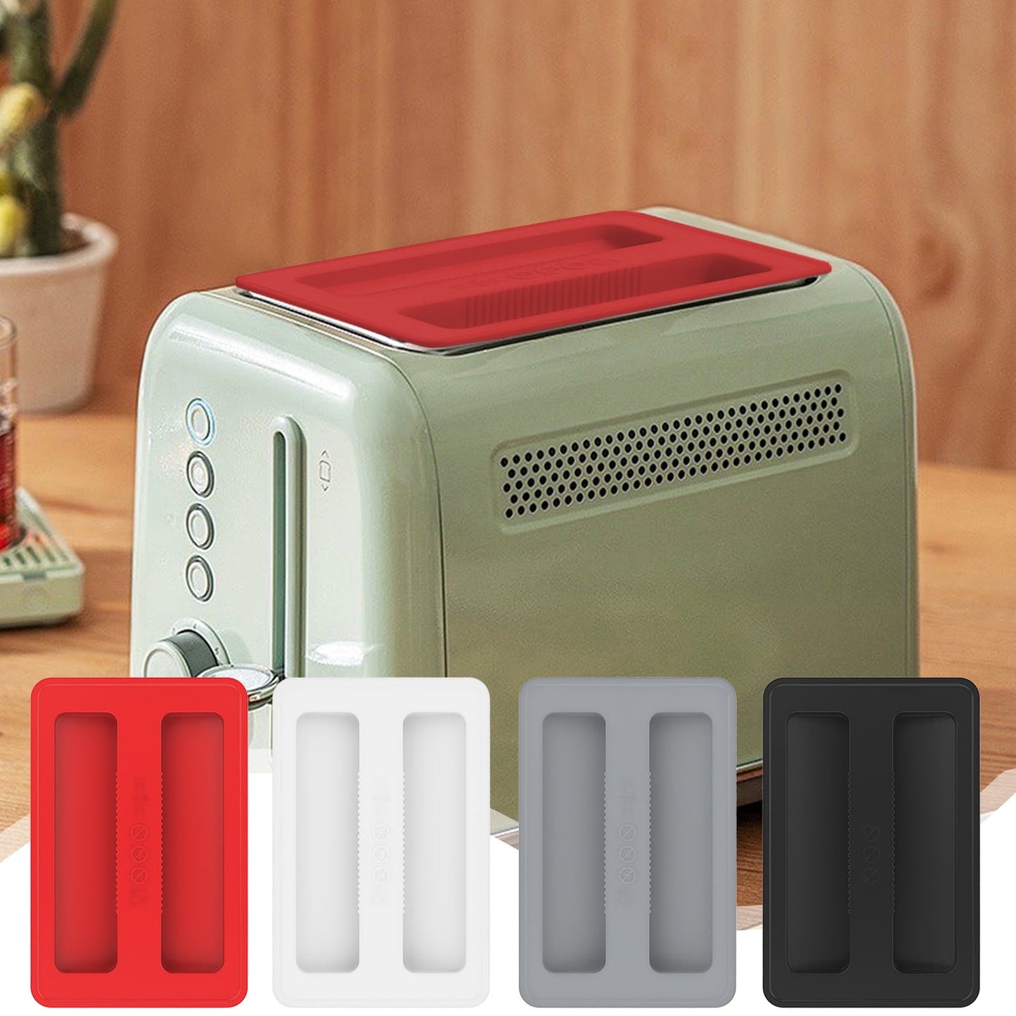 CCMAOLU Silicone Toaster Cover 2 Slice Wide Slot,Reusable Heat Resistance Bread Machine Topper Cover,Dirt Proof Sandwich Accessories That Fit Most Toasters,Simple Design Easy to Clean & Wipe White