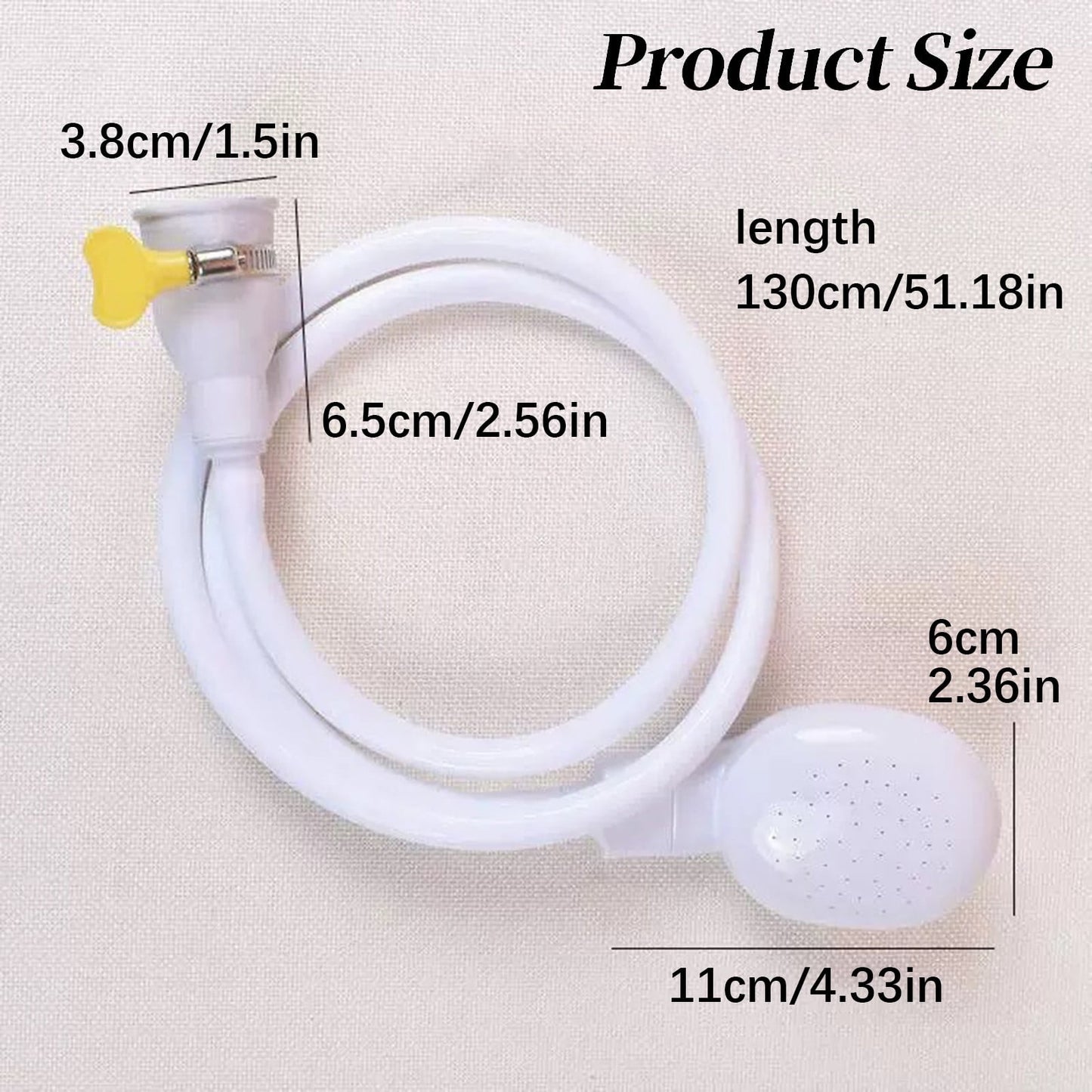 Portable Sink Hose Faucet Sprayer Sink Spray Rubber Hose Shampoo Sprayer Handheld Faucet Shower for Pets, Bathing Baby, Washing Hair, Rinsing Vegetables, 4.26 Ft 4.26' White