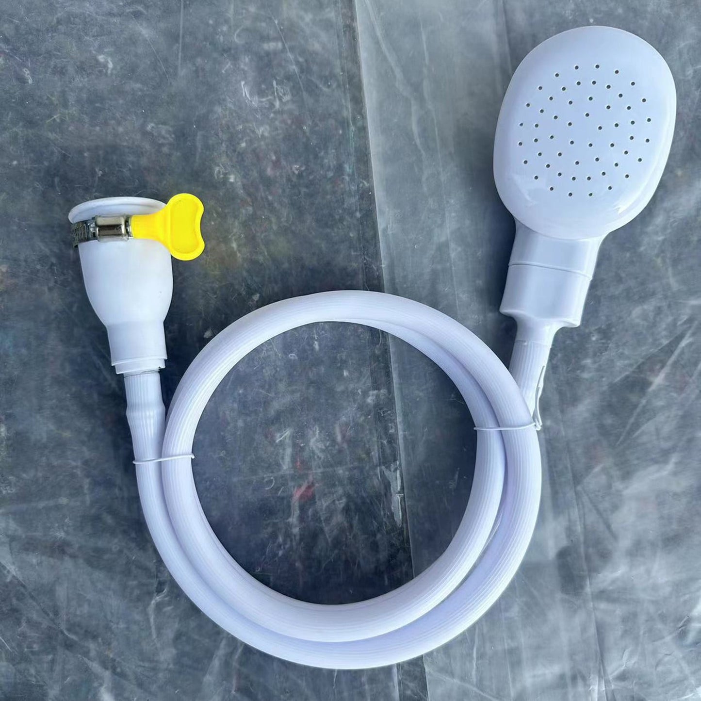 Portable Sink Hose Faucet Sprayer Sink Spray Rubber Hose Shampoo Sprayer Handheld Faucet Shower for Pets, Bathing Baby, Washing Hair, Rinsing Vegetables, 4.26 Ft 4.26' White