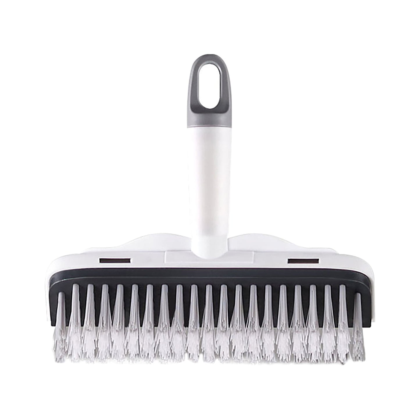 CCMAOLU Floor Scrub Brush with Long Handle,2 in 1 Stiff Bristle Brush & Squeegee Broom for Floor,Bathroom,Tile,Wall Cleaning Tool,Push Scrubber for Shower,Deck,Garage A