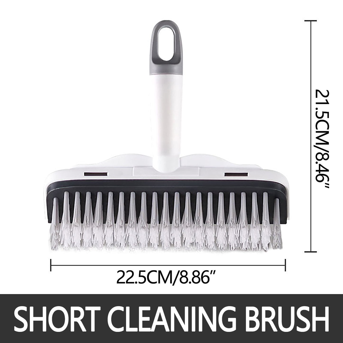 CCMAOLU Floor Scrub Brush with Long Handle,2 in 1 Stiff Bristle Brush & Squeegee Broom for Floor,Bathroom,Tile,Wall Cleaning Tool,Push Scrubber for Shower,Deck,Garage A