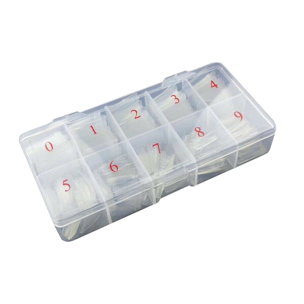 CCMAOLU 500PCS Acrylic Nail Tips,French Style Artificial False Nails for Manicure,DIY Nail Art with Storage Box,10 Sizes,Natural & Clear,Perfect Gift for Nail & Home Use Transparent