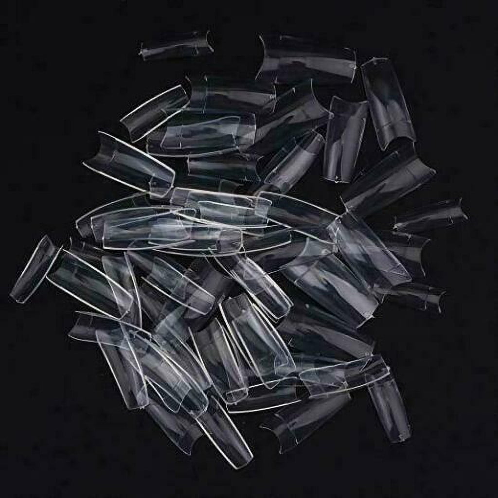 CCMAOLU 500PCS Acrylic Nail Tips,French Style Artificial False Nails for Manicure,DIY Nail Art with Storage Box,10 Sizes,Natural & Clear,Perfect Gift for Nail & Home Use Transparent