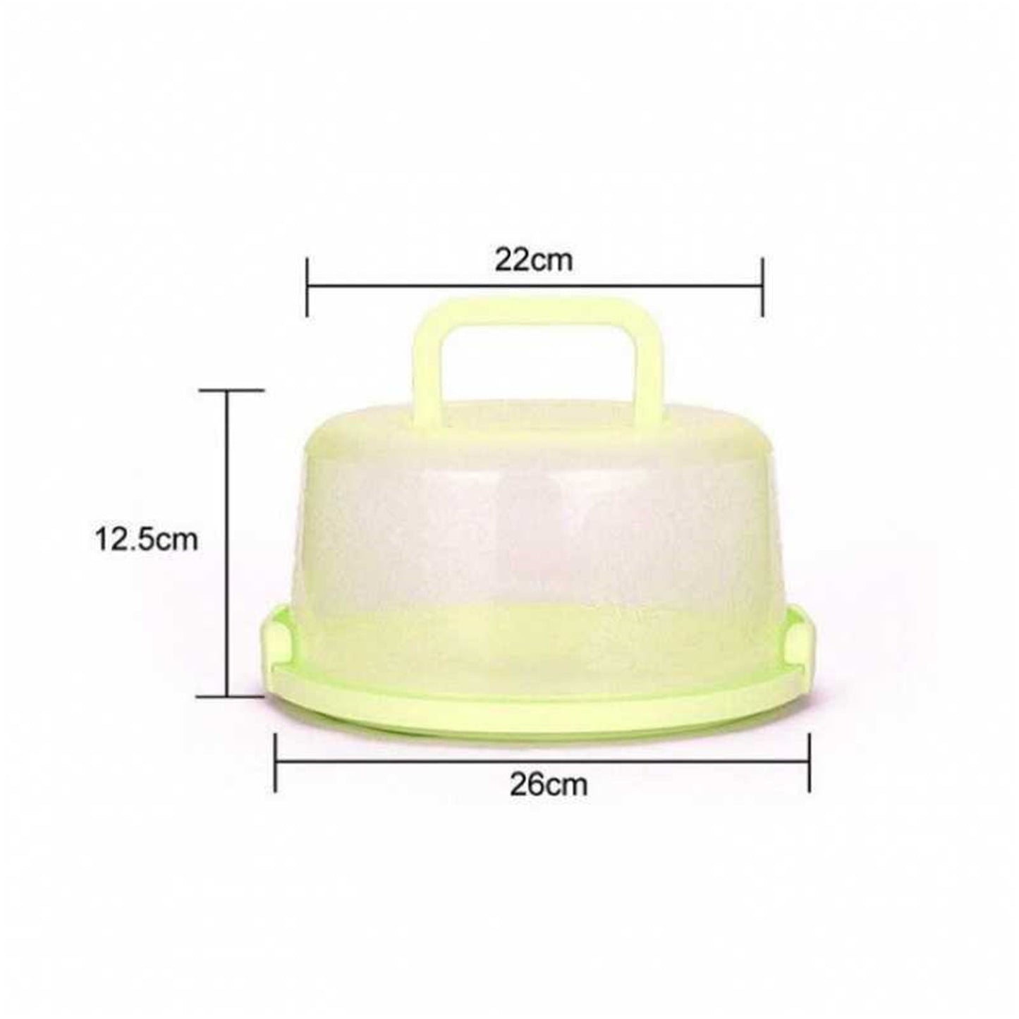 Portable Cake Storage Box, Transparent Plastic Cover with Snap Locks for Freshness, 26x22.5x13.5cm Airtight Container for Cupcakes or Snacks, Refrigerator-Safe and Odor-Proof Design Green