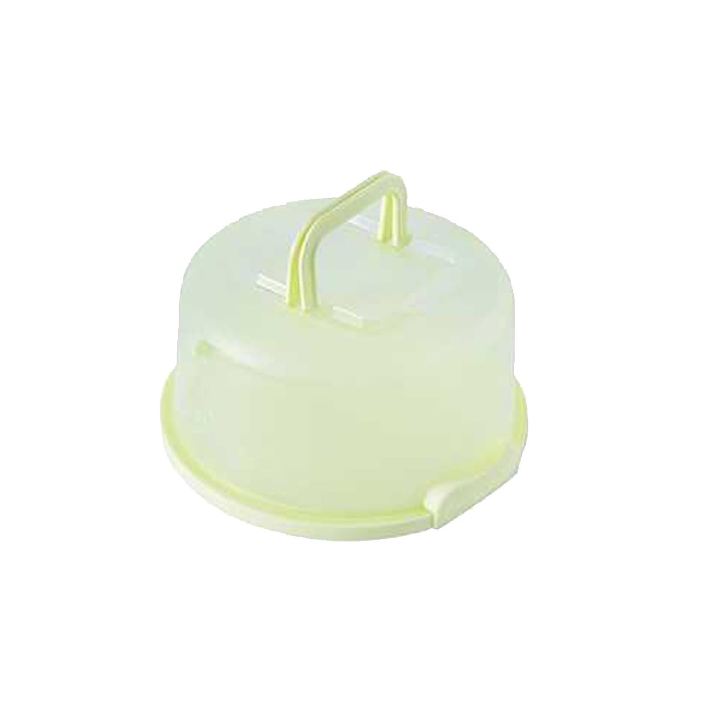 Portable Cake Storage Box, Transparent Plastic Cover with Snap Locks for Freshness, 26x22.5x13.5cm Airtight Container for Cupcakes or Snacks, Refrigerator-Safe and Odor-Proof Design Green