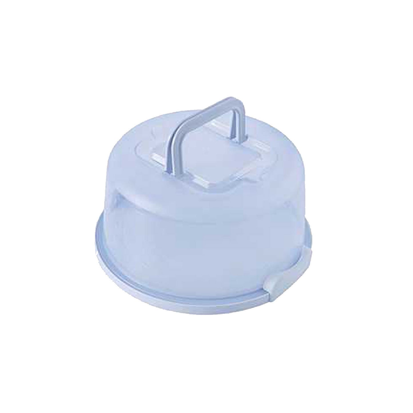 Portable Cake Storage Box, Transparent Plastic Cover with Snap Locks for Freshness, 26x22.5x13.5cm Airtight Container for Cupcakes or Snacks, Refrigerator-Safe and Odor-Proof Design Light Blue