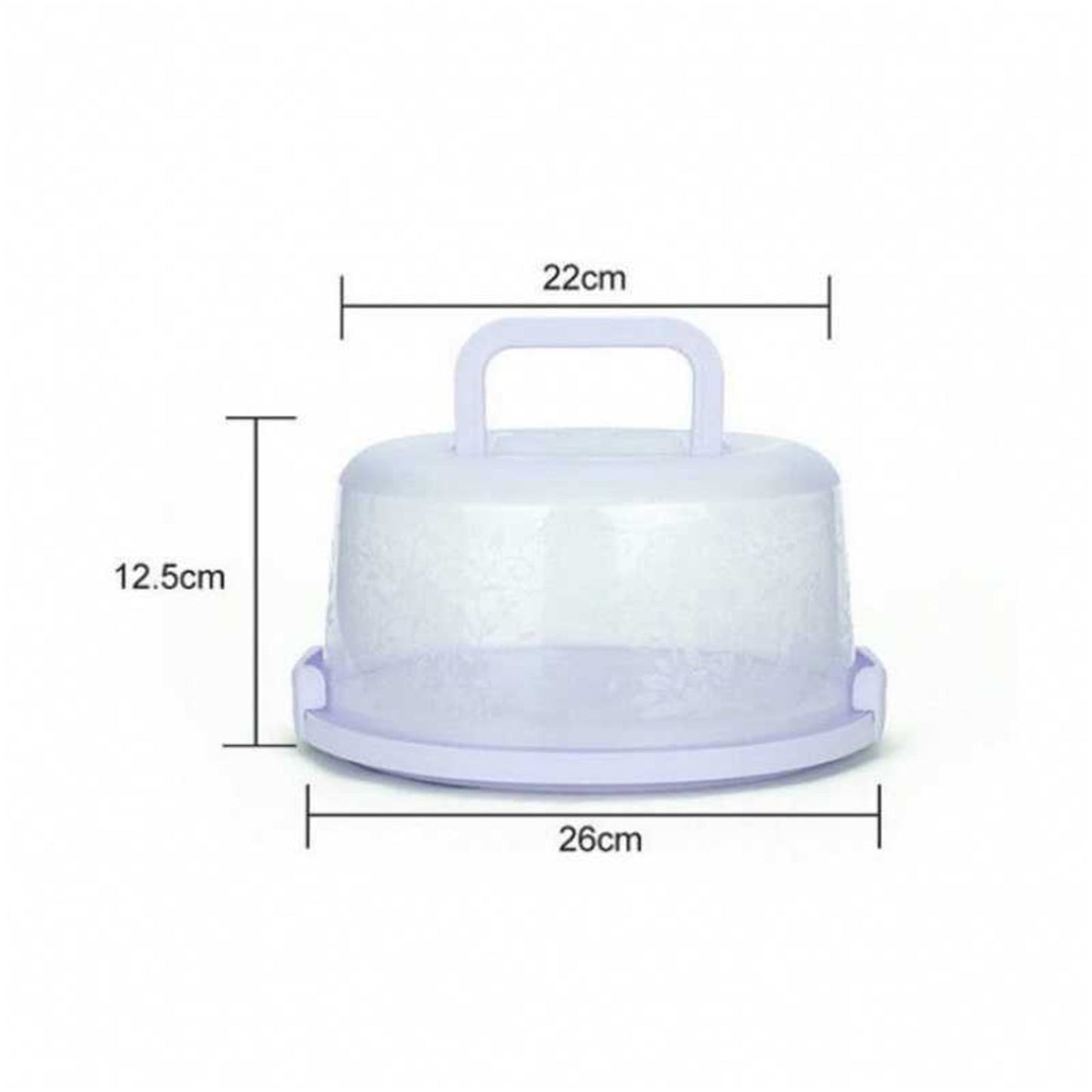 Portable Cake Storage Box, Transparent Plastic Cover with Snap Locks for Freshness, 26x22.5x13.5cm Airtight Container for Cupcakes or Snacks, Refrigerator-Safe and Odor-Proof Design Light Blue