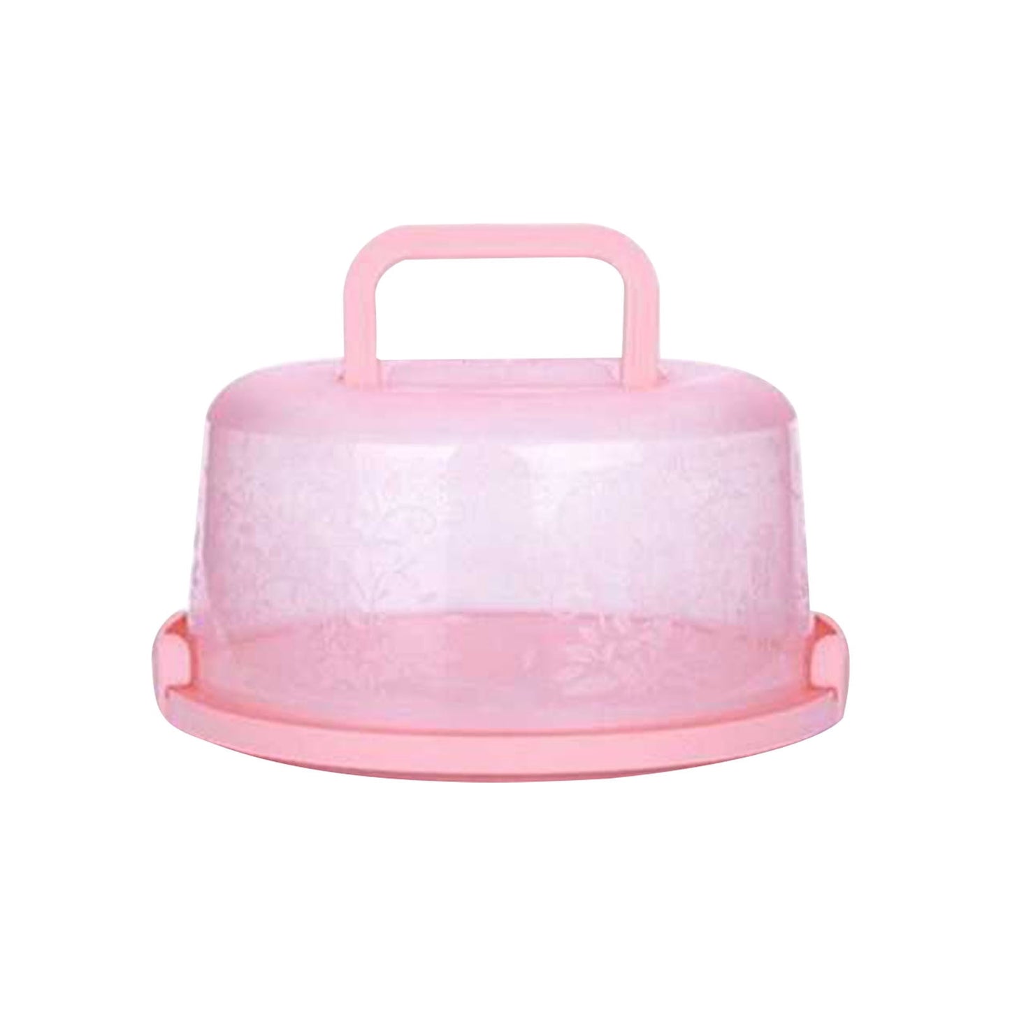 Portable Cake Storage Box, Transparent Plastic Cover with Snap Locks for Freshness, 26x22.5x13.5cm Airtight Container for Cupcakes or Snacks, Refrigerator-Safe and Odor-Proof Design Pink