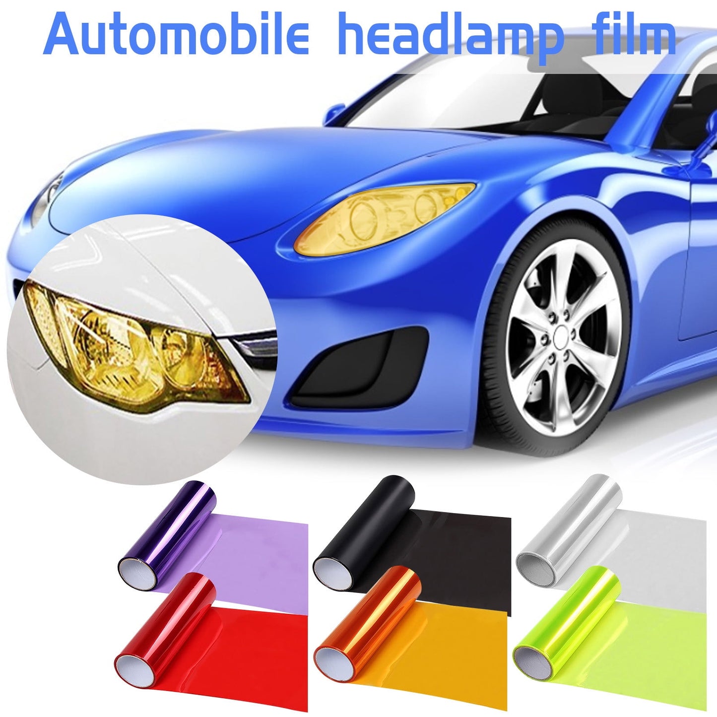 Car Headlight Color Change Film,Translucent PVC Light Sticker with Strong Adhesion,Easy Application & Bubble-Free Removal,DIY Tint Film for Headlights,Automotive Styling & Protection,30x100cm Green
