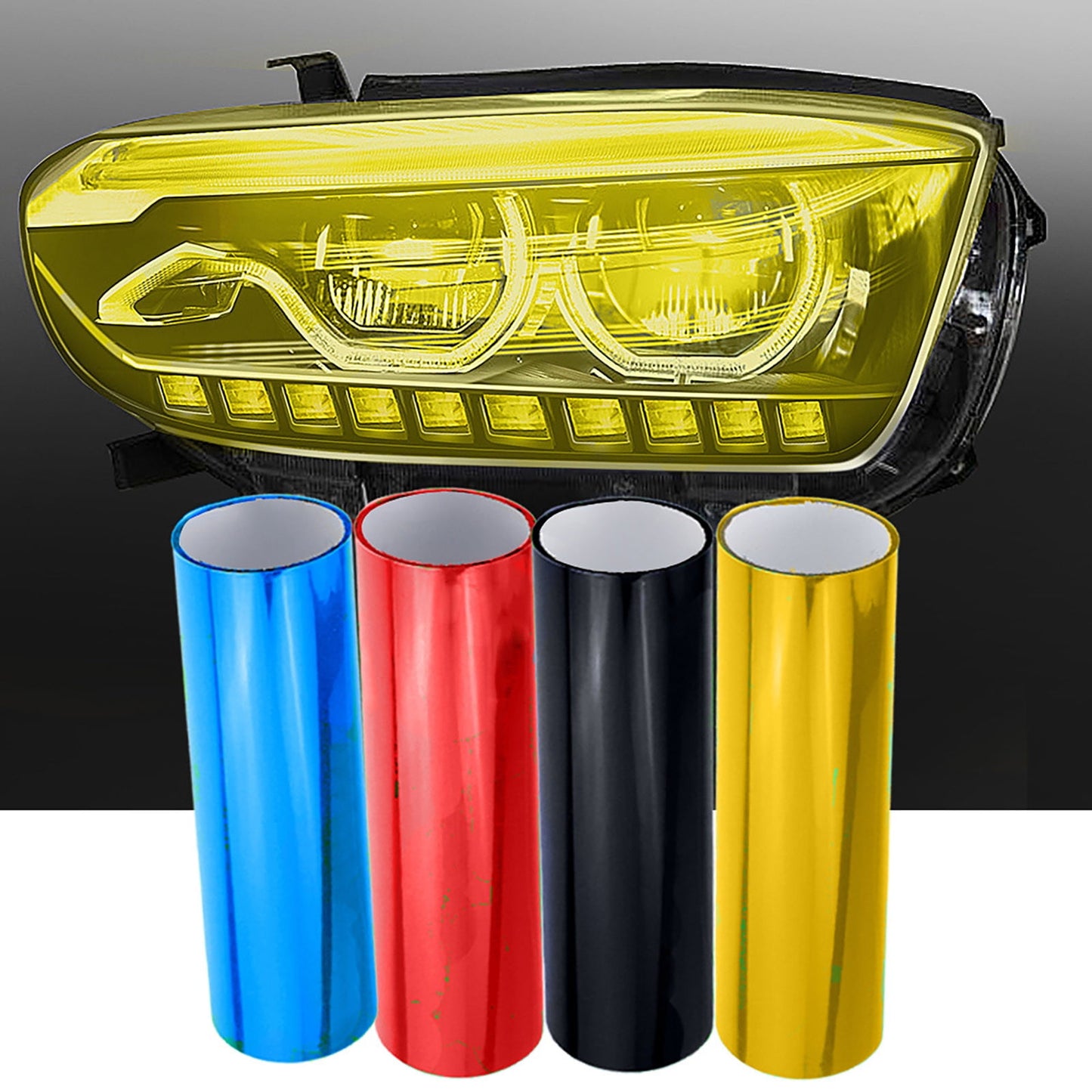Car Headlight Color Change Film,Translucent PVC Light Sticker with Strong Adhesion,Easy Application & Bubble-Free Removal,DIY Tint Film for Headlights,Automotive Styling & Protection,30x100cm Orange