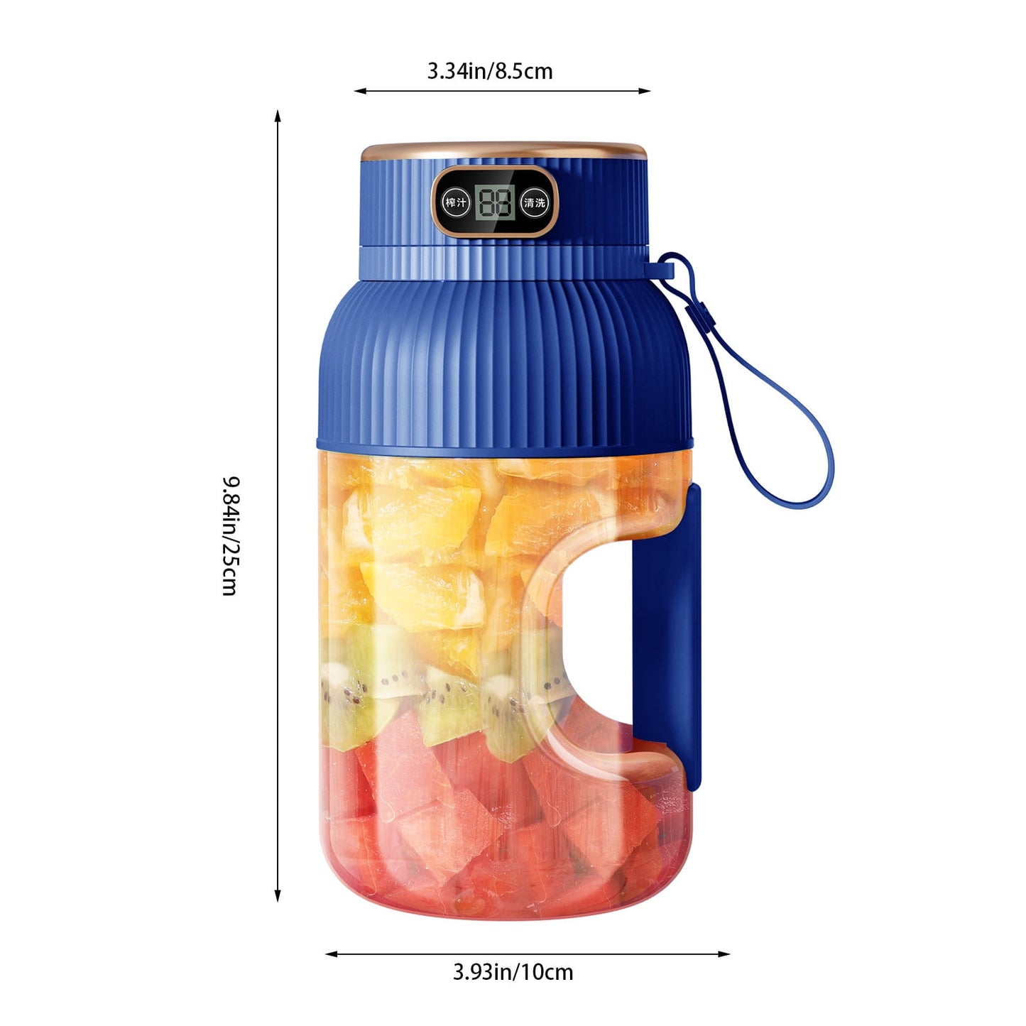 Portable 1200ml Electric Mixing Cup, Stainless Steel & Glass Body, Squeeze Bottle for Protein Shakes, Juices, Gym Drinks, Rechargeable, Airtight Lids, BPA-Free, Multi-Functional Blender Blue