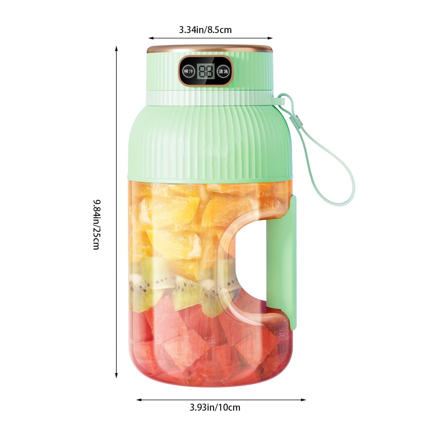 Portable 1200ml Electric Mixing Cup, Stainless Steel & Glass Body, Squeeze Bottle for Protein Shakes, Juices, Gym Drinks, Rechargeable, Airtight Lids, BPA-Free, Multi-Functional Blender Green