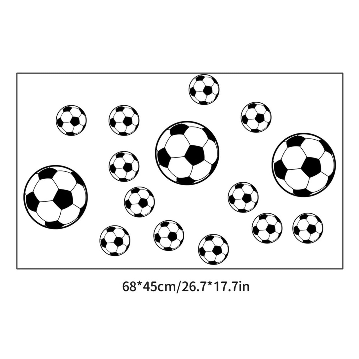 Soccer Stickers for Wall, Football Fan Room Decor, Sports Themed Stickers for Doors, Windows, Bedroom, Kids & Teens, Waterproof Vinyl Stickers with Balls & Bottles Design