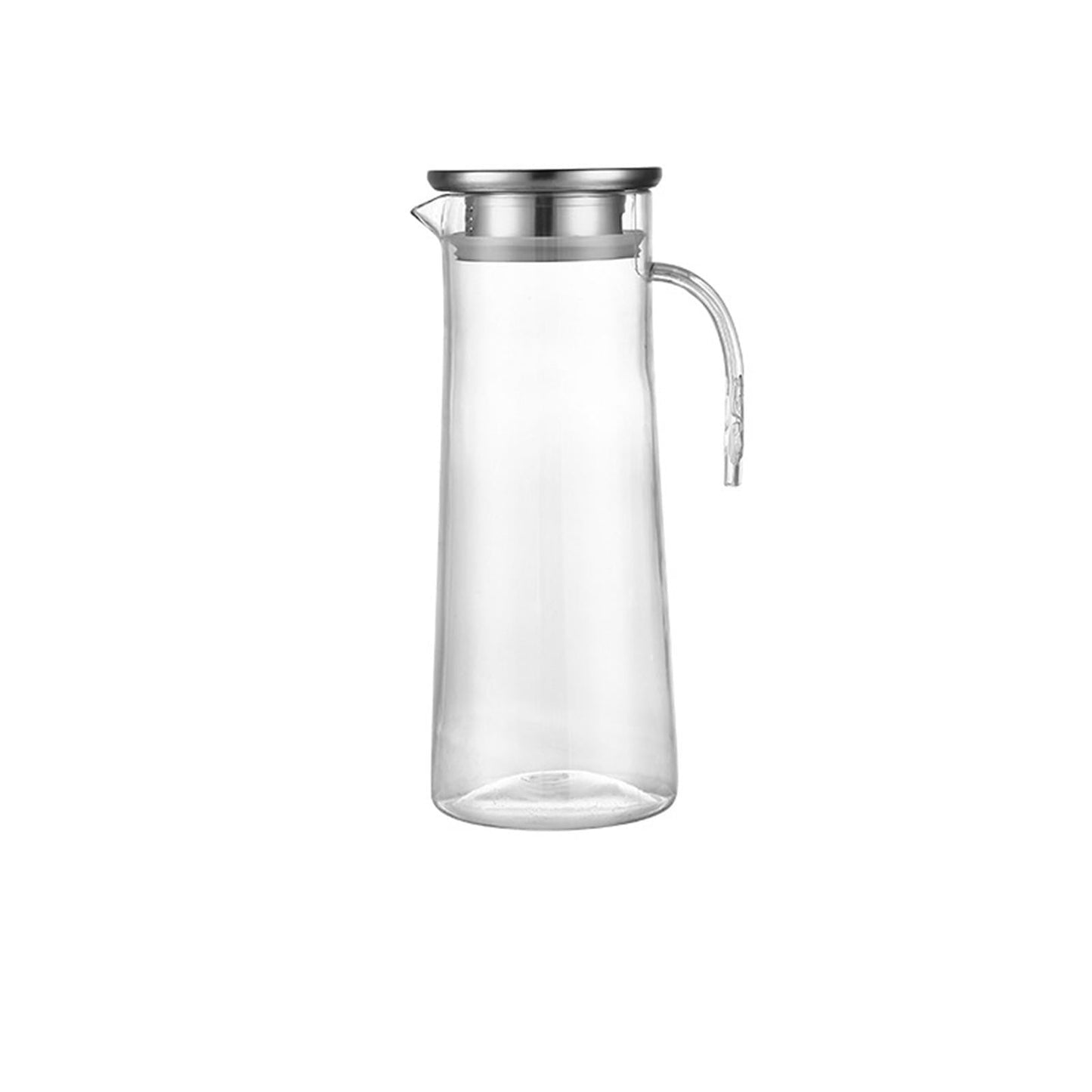 Glass Pitcher with Lid, Easy Clean and Heat Resistance Borosilicate Glass Jug for Hot or Cold Water, Milk, Ice Tea and Juice Beverage, 1 Pcs, 33.8 Oz, 9.44x3.54 10.03" x 3.54" Clear