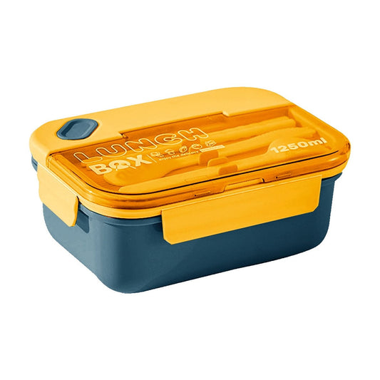 Lunch Box Containers With Dividers, 3 Compartments In One Large Lunch Box, Leakproof Lunch Box, Plastic Microwave Lunch Box Sealed Adult, Suitable For Dining Out Work Navy