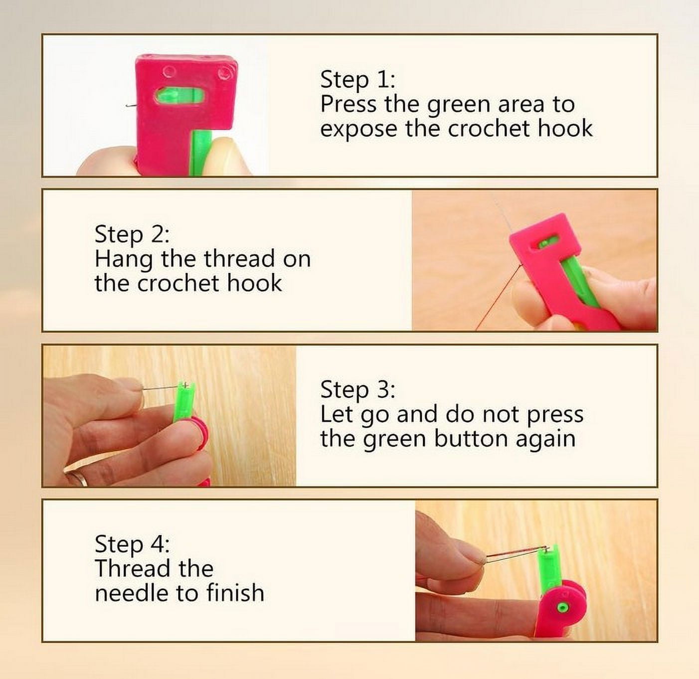 Automatic Needle Threader,2024 New Sewing Needle Threaders Automatic Needle Threading Device for Sewing Embroidery Cross Stitch Craft Stitching Knitting Quilting Green