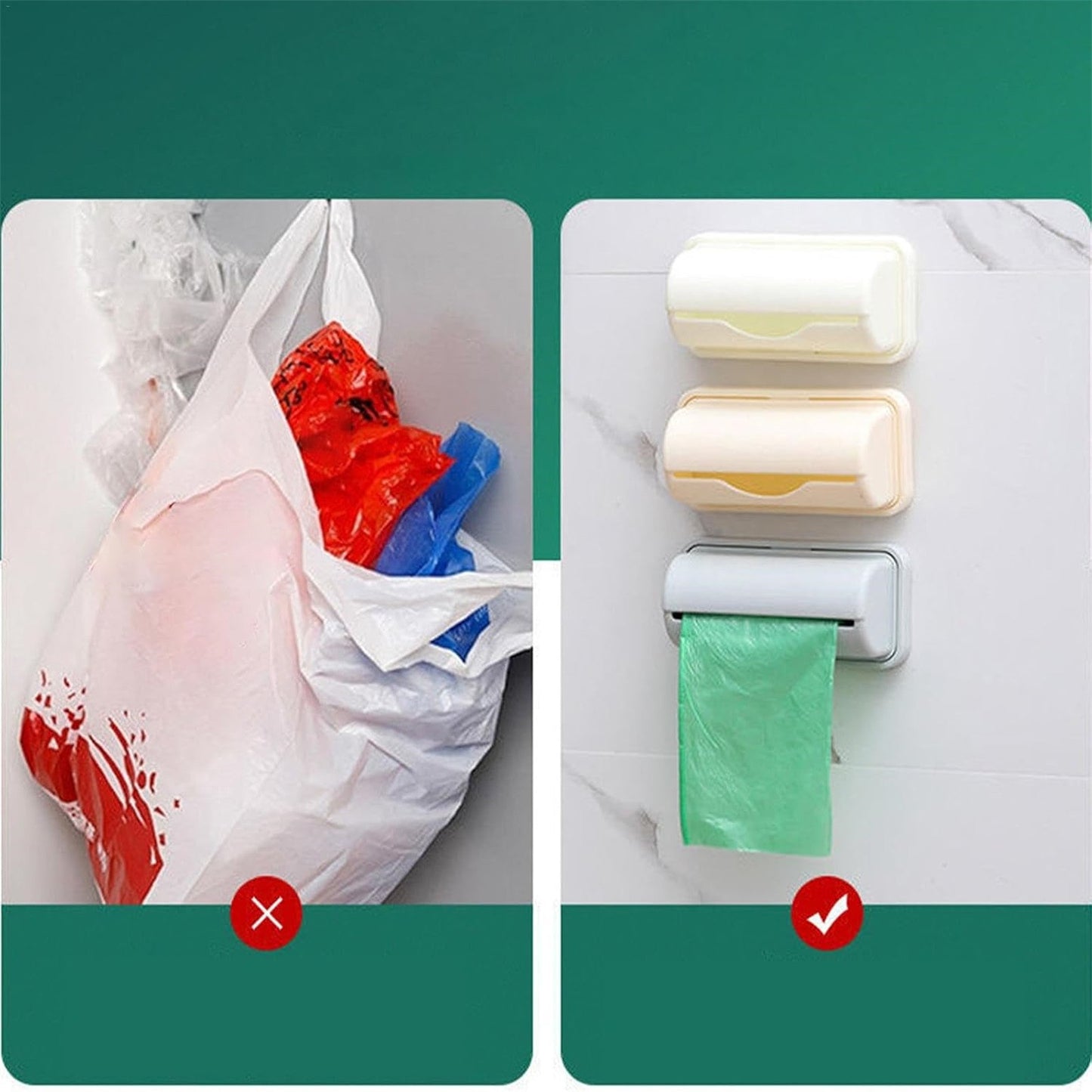 Trash Bags Dispenser Bag Dispenser For Small Bin Liner Kit Trash Bag Dispenser For Bottom Of Can Trash Can Liner Dispenser No Punching Required Wall Mount Garbage Bag Dispenser Gray