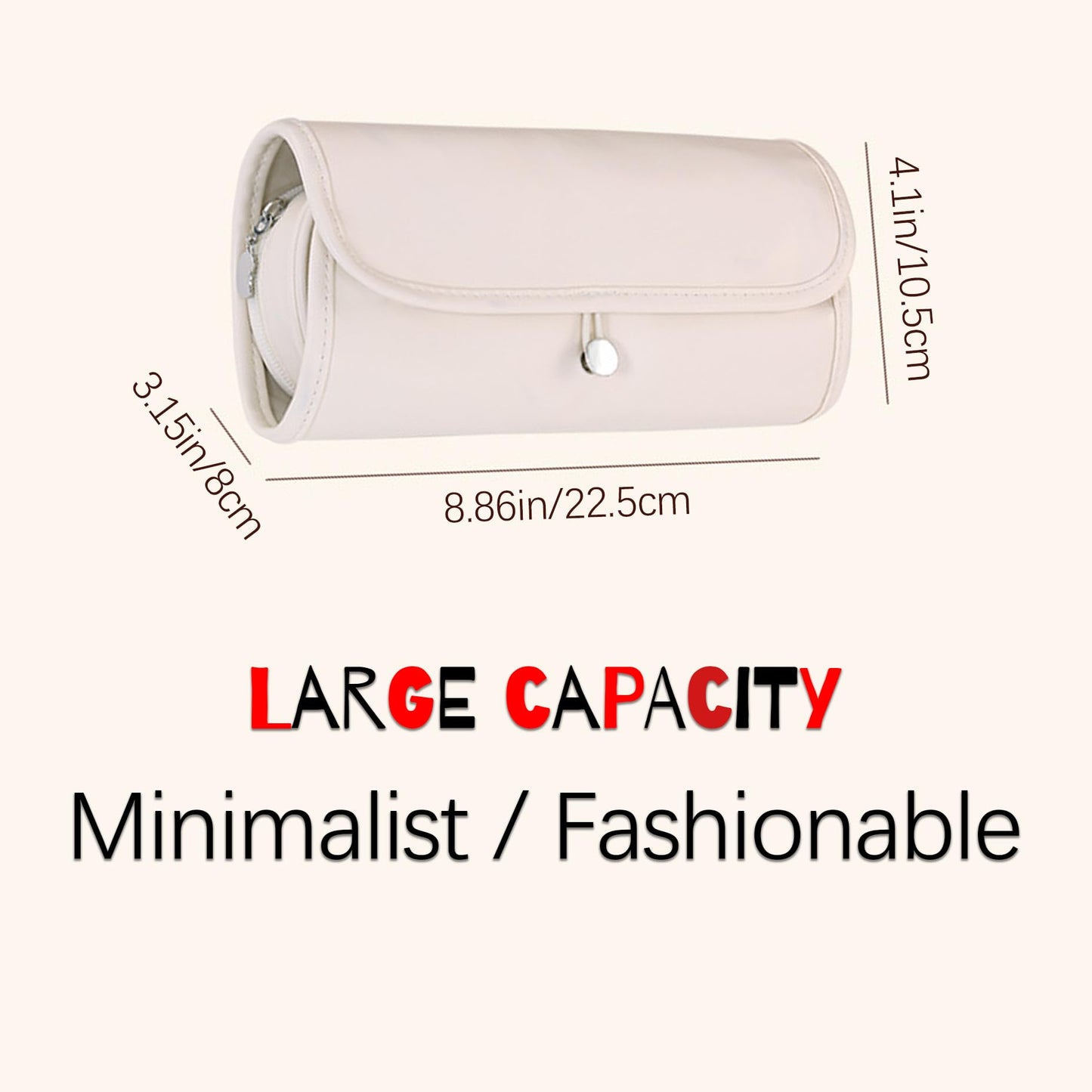 1pcs Toiletry Bag - Makeup Bag - Portable Foldable Makeup Bag, Multi-Compartment Cosmetic Box, Waterproof Travel & Daily Storage Bag Made of PU Leather