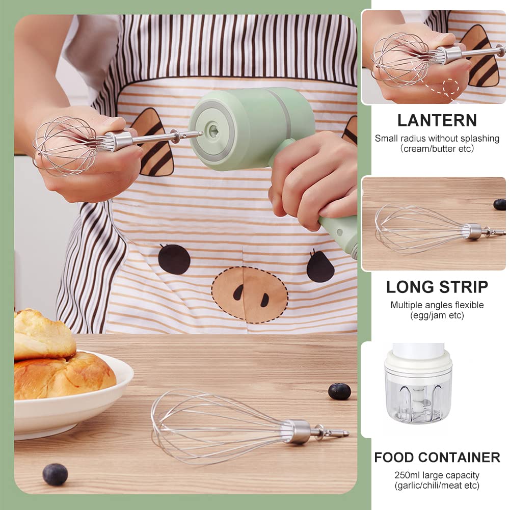 Blender Whisk - 2 in 1 Cordless Electric Blender, Portable Multifunctional Food Processor, Can Be Used to Mix Eggs, Whip Cream, Chop Garlic, Etc