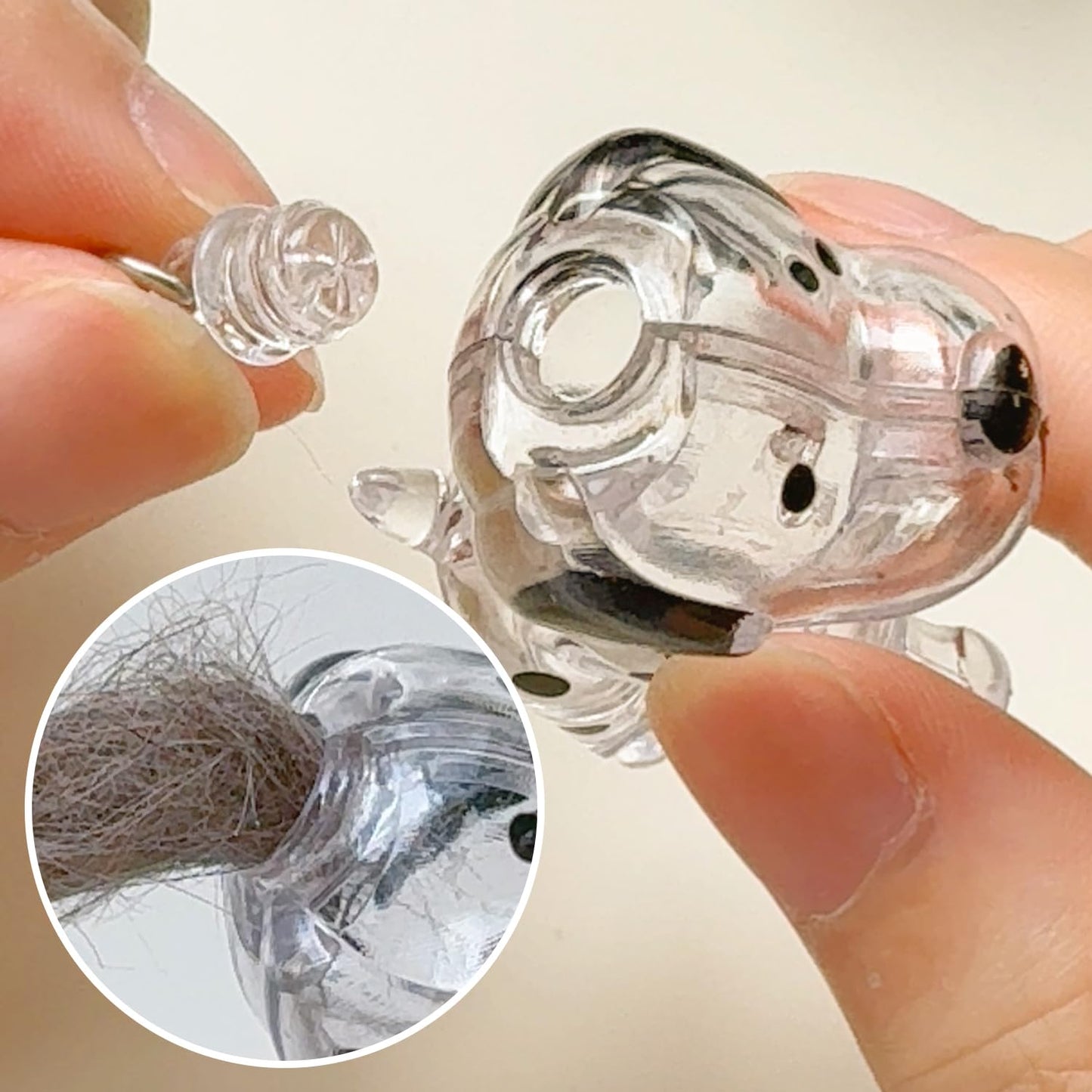 Keychain - Memory Capsule Pendants - Dog Hair Collection - DIY - 1 piece