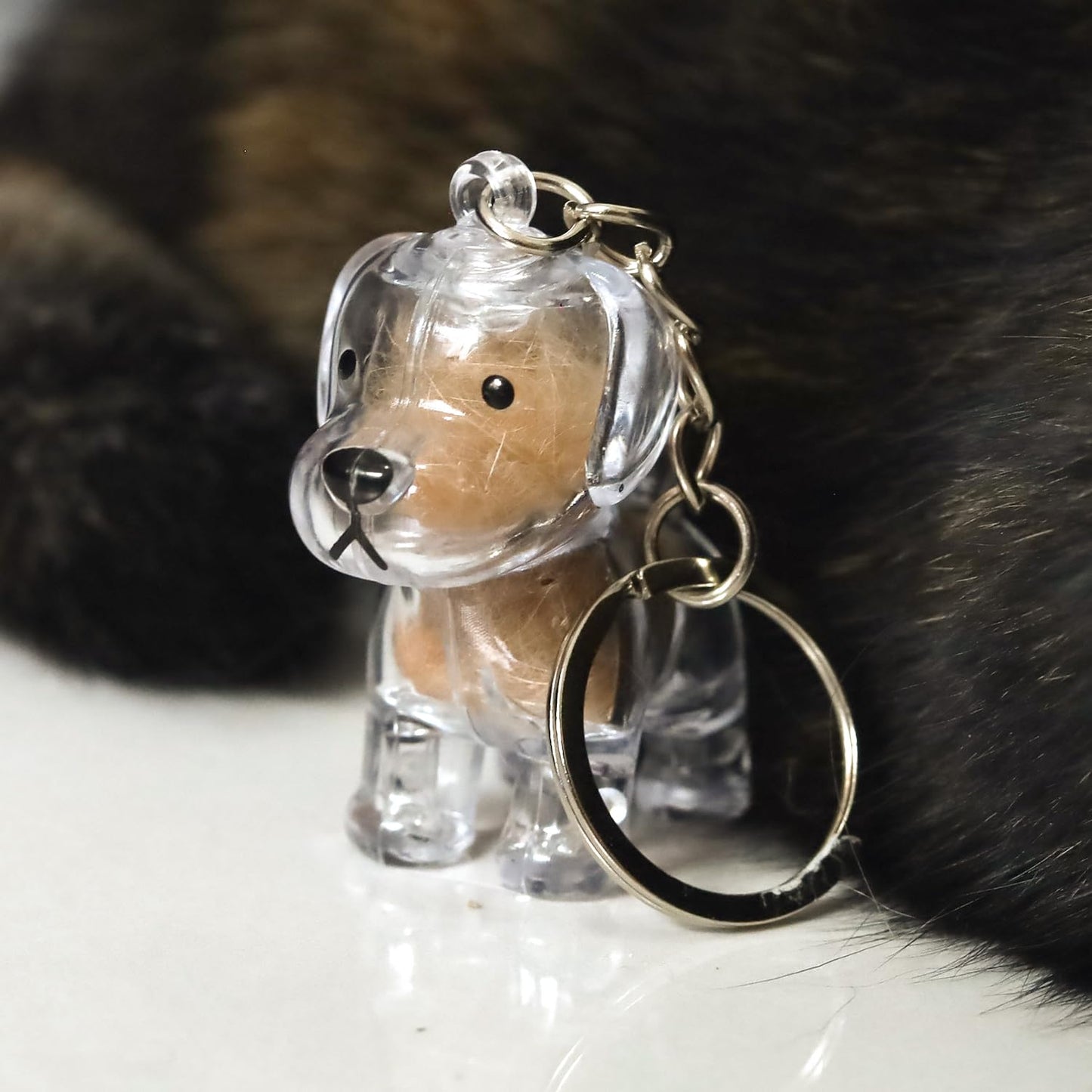 Keychain - Memory Capsule Pendants - Dog Hair Collection - DIY - 1 piece