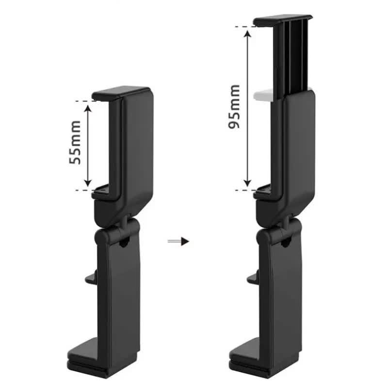 Phone Holder Desk - Tablet Holder - Smartphone Stand - Foldable - Adjustable - Universal - Desk Accessories - Phone Stand - Compact - Travel - Black - 1 piece