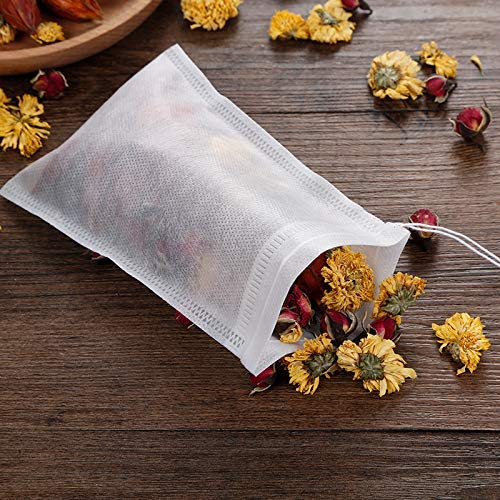 Tea Bags - Empty Tea Bags - Tea Filters - Coffee Filters - Filter Bags - Herbal Bags - Tea Strainer - Disposable Tea Filters - Drawstring Bags - Loose Tea - Ground Coffee - Bulk Pack - Unscented - 7 x 9 cm - White - 400 Pieces