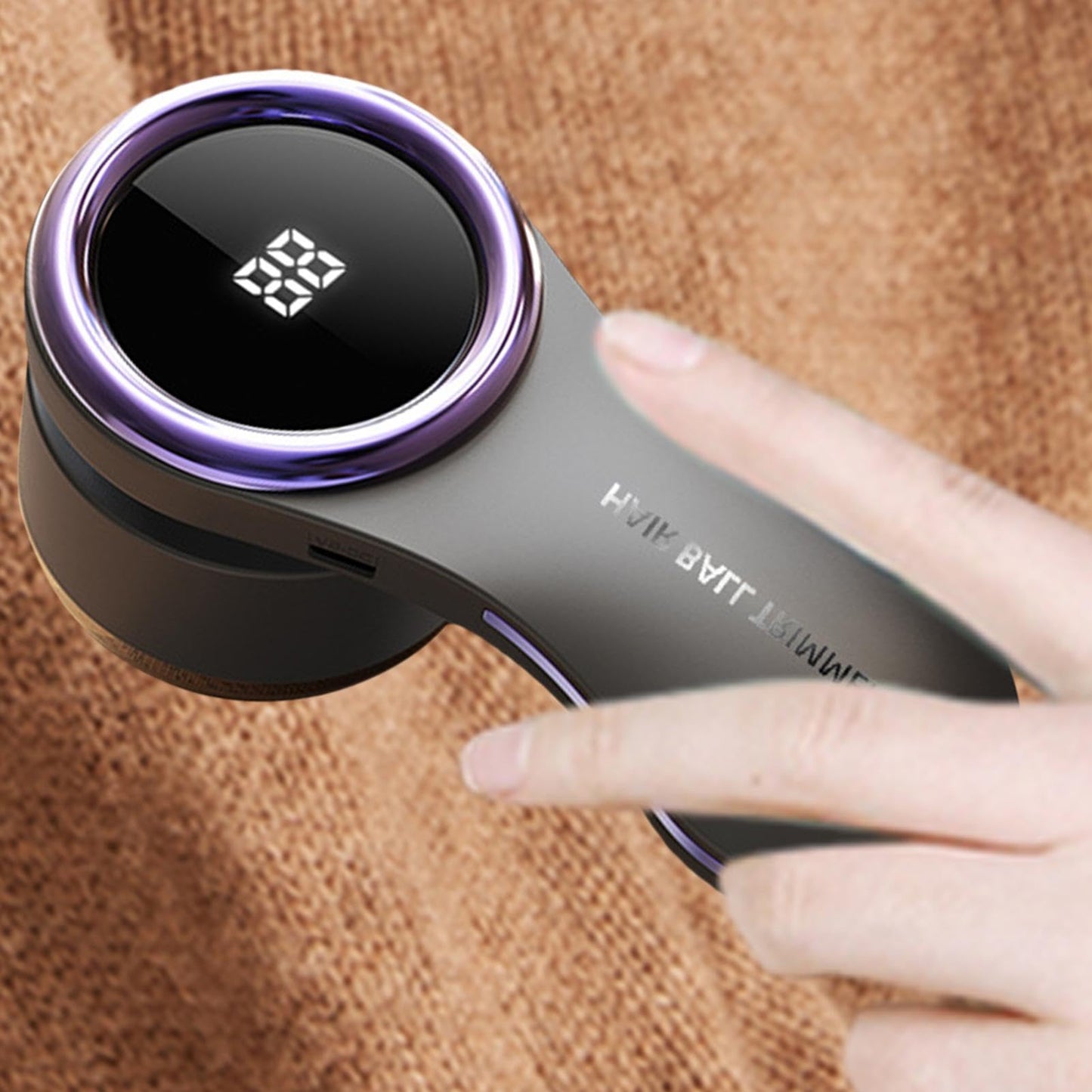 Lint Remover - Lint Trimmer - Lint Remover - Electric Lint Remover - Clothes Roller - Lint Brush - Rechargeable - LED Display - Cordless - Clothes Shaving - Lint Removal - Wool Comb - Large Head - Black - 1 Piece