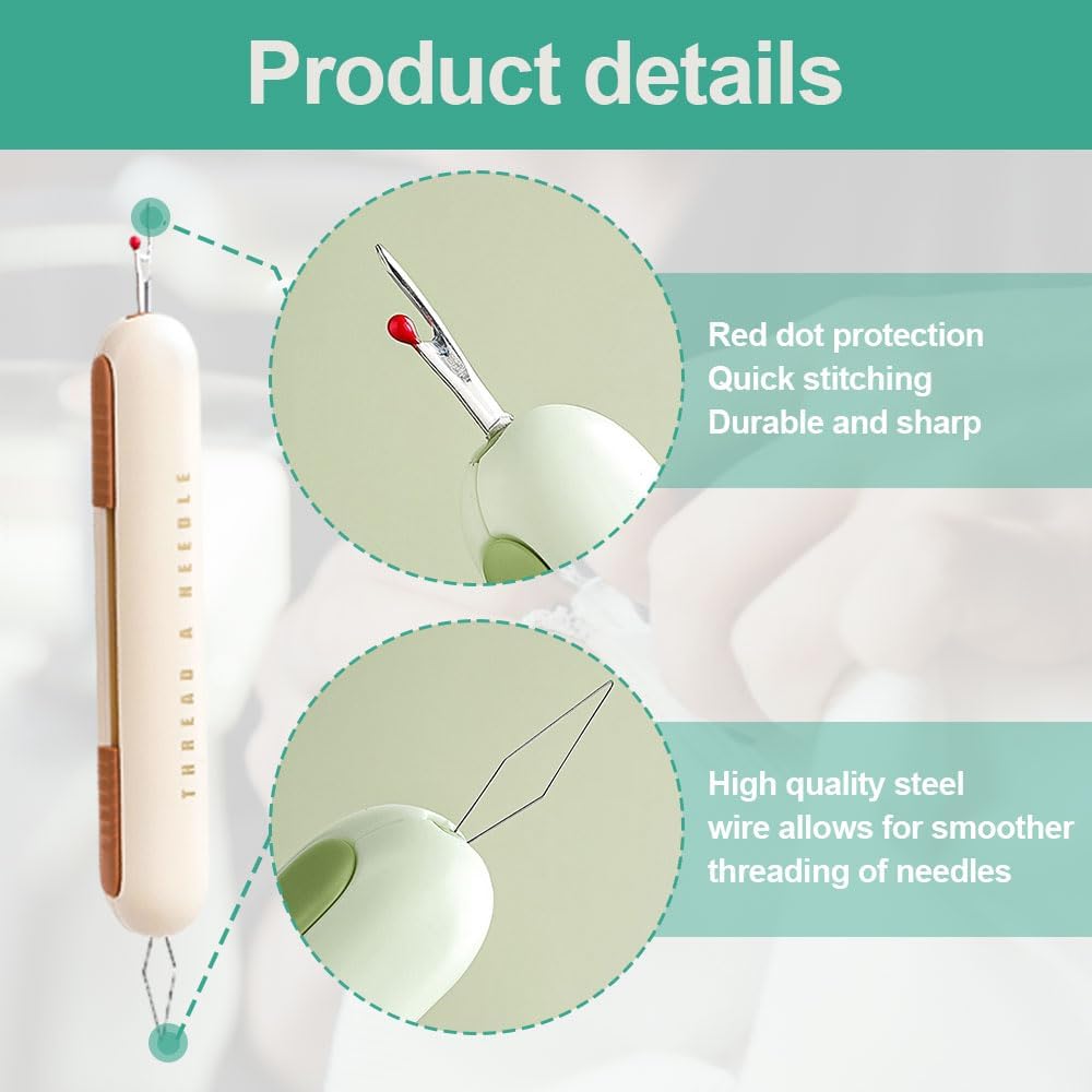 Seam ripper - Needle threader - Sewing supplies - Seam opener - Needle threader - Sewing supplies - Seam ripper - Needle threader - Clothing repair - Sewing tools - Sewing accessories - Embroidery - Sewing box filling - Needle and thread - Multicolor - 3