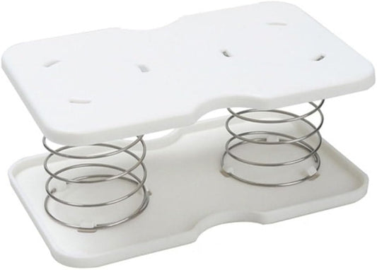 Tissue Box Spring - Tissue Holder - Tissue Box Lift - Tissue Box Base Support - Tissue Dispenser - Spring Holder - Napkin Holder - Tissue Storage Box - Bathroom Organizer - Toilet Accessories - Kitchen Gadget - White - 1 Piece