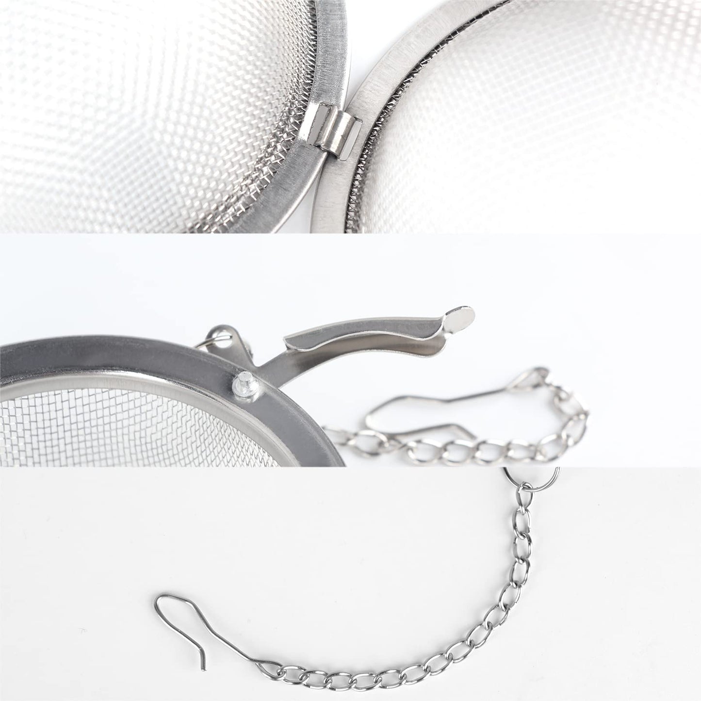 Stainless Steel Tea Egg - Loose Tea Filter - Tea Strainer - Tea Ball - Herb Ball - Spice Filter - Tea Infuser - Reusable Tea Bag - Kitchen Accessories - Gift for Tea Lover - Dishwasher Safe - Teapot Filter - Silver - 2 Pieces