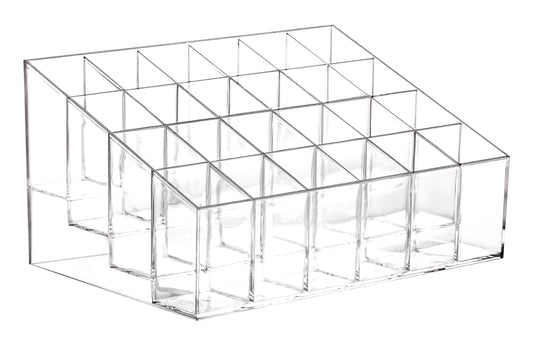 Makeup Organizer - Lipstick Holder - Cosmetics Storage - Nail Polish Display - Drawer Organizer - Lip Gloss Holder - Bathroom Accessories - Acrylic Holder - Essential Oil Rack - Mascara Storage Box - Sorting Tray - Transparent - 1 Piece