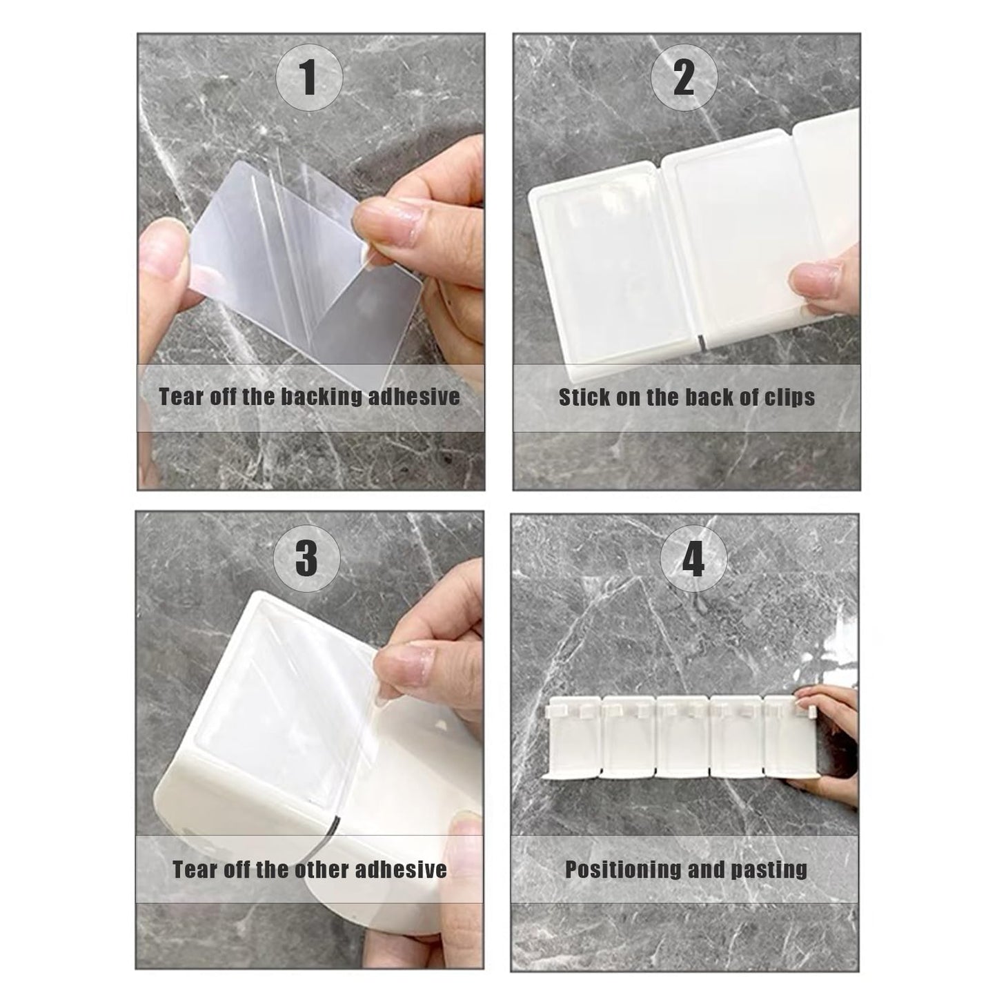 Spice Rack - Bathroom Rack - Kitchen Organizer - Shower Gel Holder - Spice Holder - Shampoo Holder - Bathroom Accessories - Spice Rack - Kitchen Cabinet Organizer - Storage Rack - Hanging System - Self-Adhesive No Drilling - White - 2 Pieces