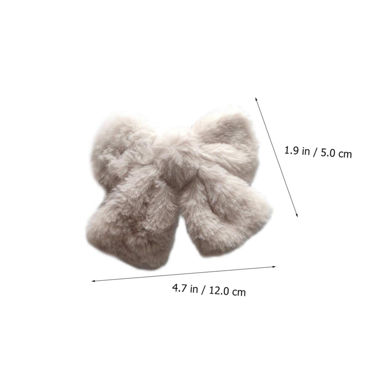 Hair Clip - Hairpin - Hair Bow - Large Bow - Hair Accessories Girls - Hair Accessories Women - Plush - Fluffy - Winter Accessories - Gift For Women - Clip - Soft - Black Beige Gray White Pink And Green - 6 Pieces