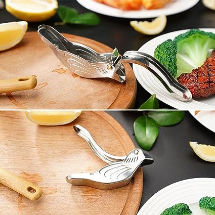 Lemon Squeezer - Manual Citrus Juicer - Lime Squeezer - Hand Squeezer - Kitchen Gadgets - Lemon Squeezer - Bird - Fruit Squeezer - Cocktail Accessories - Tableware - Gift - Orange Squeezer Hand - Stainless Steel - Silver - 1 Piece