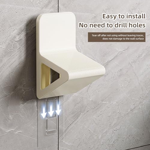 Shower stool - Footrest - Shoe bench - Shoe rack - Wall-mounted foot mat - Bath mat - Foot massager - Foot massage - Bathroom furniture - Bathroom rack - Bathroom - Toilet - Black & white - 2 pieces