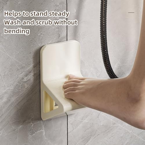 Shower stool - Footrest - Shoe bench - Shoe rack - Wall-mounted foot mat - Bath mat - Foot massager - Foot massage - Bathroom furniture - Bathroom rack - Bathroom - Toilet - Black & white - 2 pieces