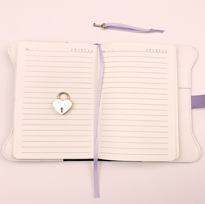 Diary - Journal - diary with lock - password book - Notebook - notebook b6 - diary for adults - books - Retro - Creative - Christmas gifts - Christmas gifts for adults - gift for women - gift for men - pink