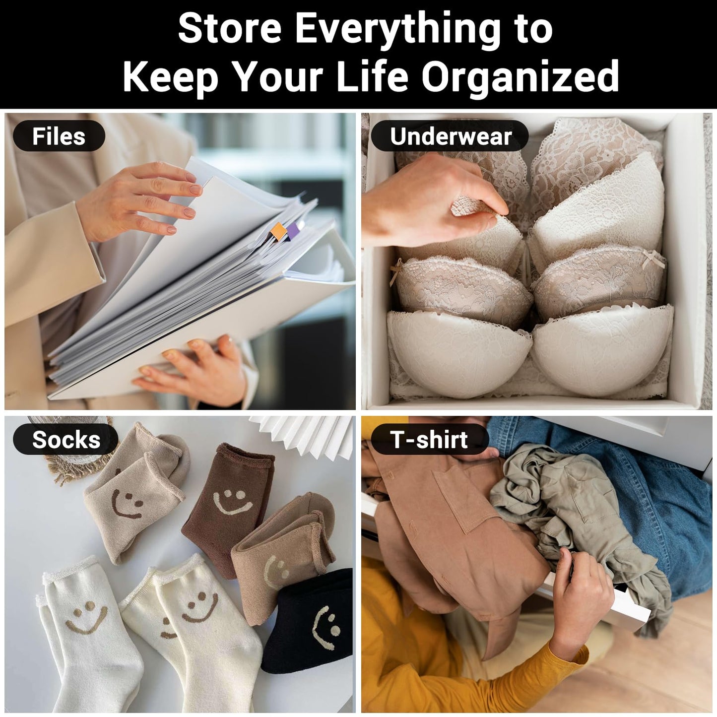 Clothing Storage Bags - Travel Organizer - Suitcase Organizer - Resealable Bags - Packing Bags - Garment Bags - Waterproof - Dust-Free - Holiday Items - Travel Bag Accessories - 5 Sizes - Translucent - 100 Pieces