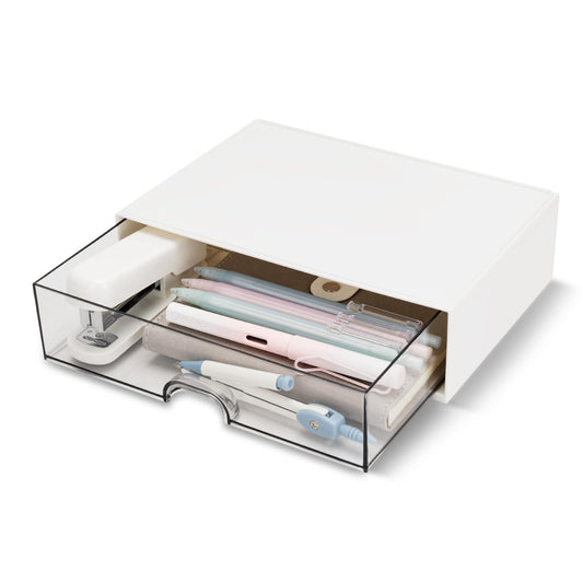 Desk organizer - Chest of drawers - Storage drawer - Office supplies - School supplies - Makeup organizer - Storage box - Desk accessories - Desk organizer - Storage system - Stacking tray - White - 1 piece