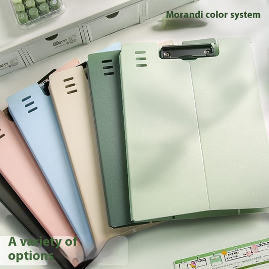 Clipboard A4 - Writing Folder - Foldable Clipboard - Desk Accessories - Morandi Colors - Office Supplies - Document Folder - A4 Folder - Pastel Colors - Writing Pad Holder - Briefcase - Nursing - Administration - Warehouse - Sturdy Plastic - 6 pieces