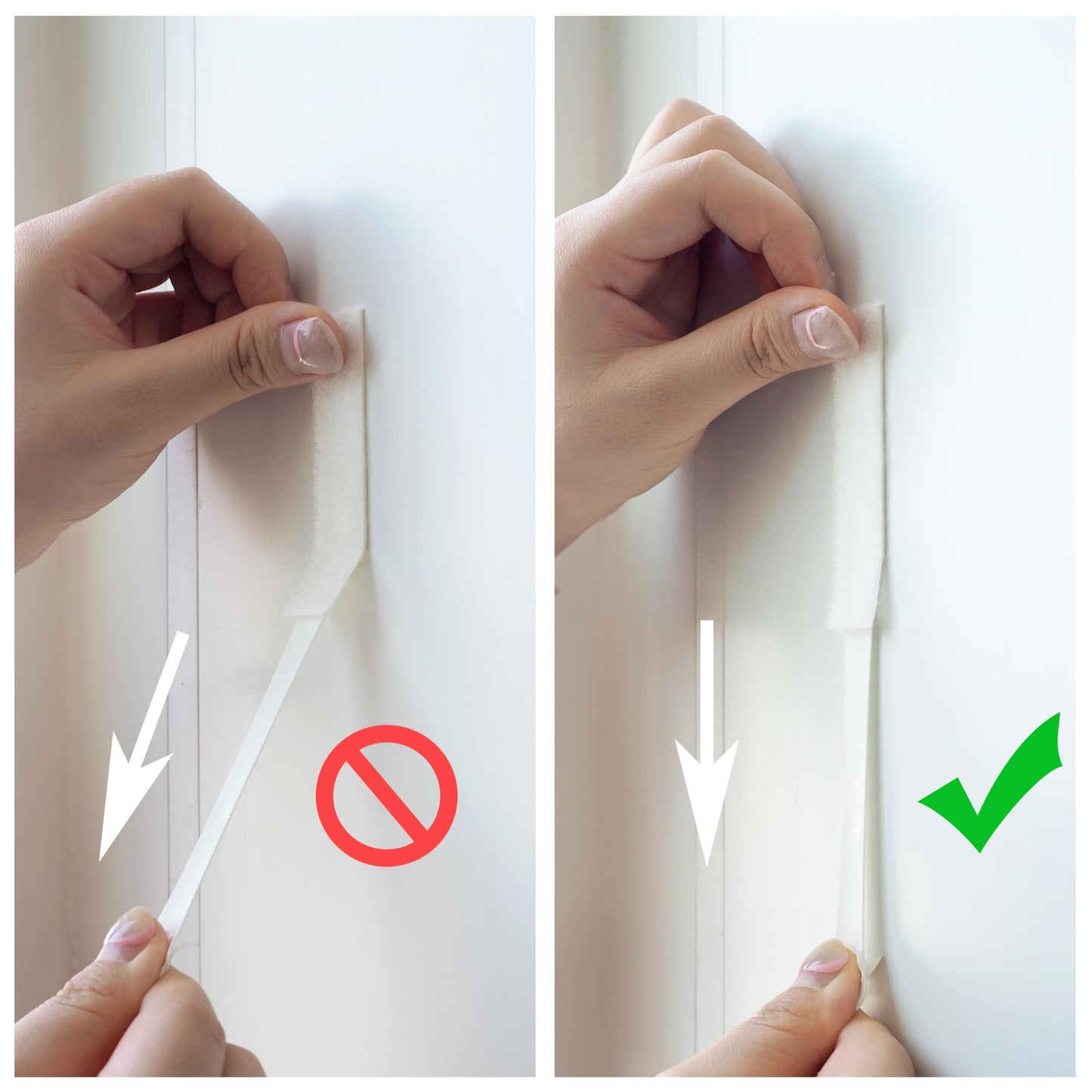 Picture Hanging Strips - No Drilling - Self-Adhesive Velcro - Hanging Picture Frames - Double-Sided Tape - Damage-Free Removal - Poster Strips - Hanging System - Wall Decoration - Strong Adhesive - White - 24 Pairs (48 Strips)