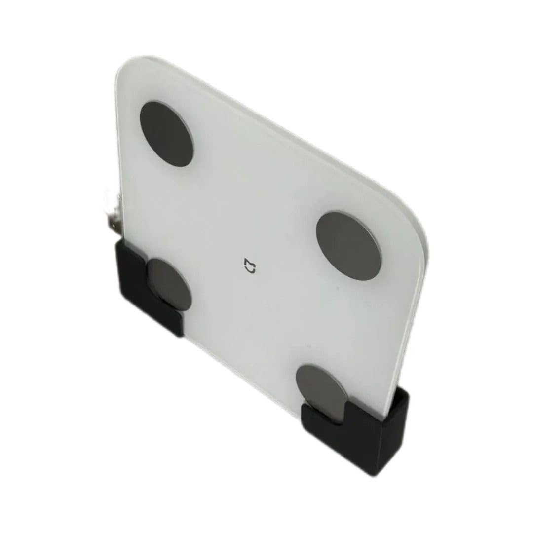 Self-adhesive Wall Hooks - Scale Holder - Wall Bracket Without Drilling - Bathroom Accessories - Universal Wall Hooks - Tablet Holder Wall - Kitchen Organizer - Storage System - Towel Hooks - Strong Adhesive - Black - 4 Pieces