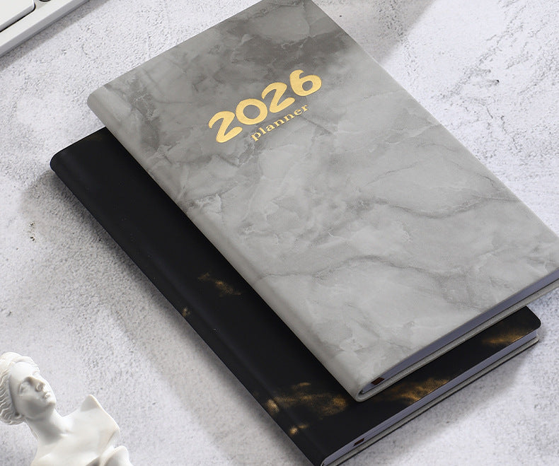 Pocket diary 2026 - A6 diary - Weekly planner - Yearly planner - Organizer - Planner book - 2026 diary for women - School diary - Weekly diary - Compact diary - Diary - Planning tool - Small diary - Marble design - Pink - 1 piece