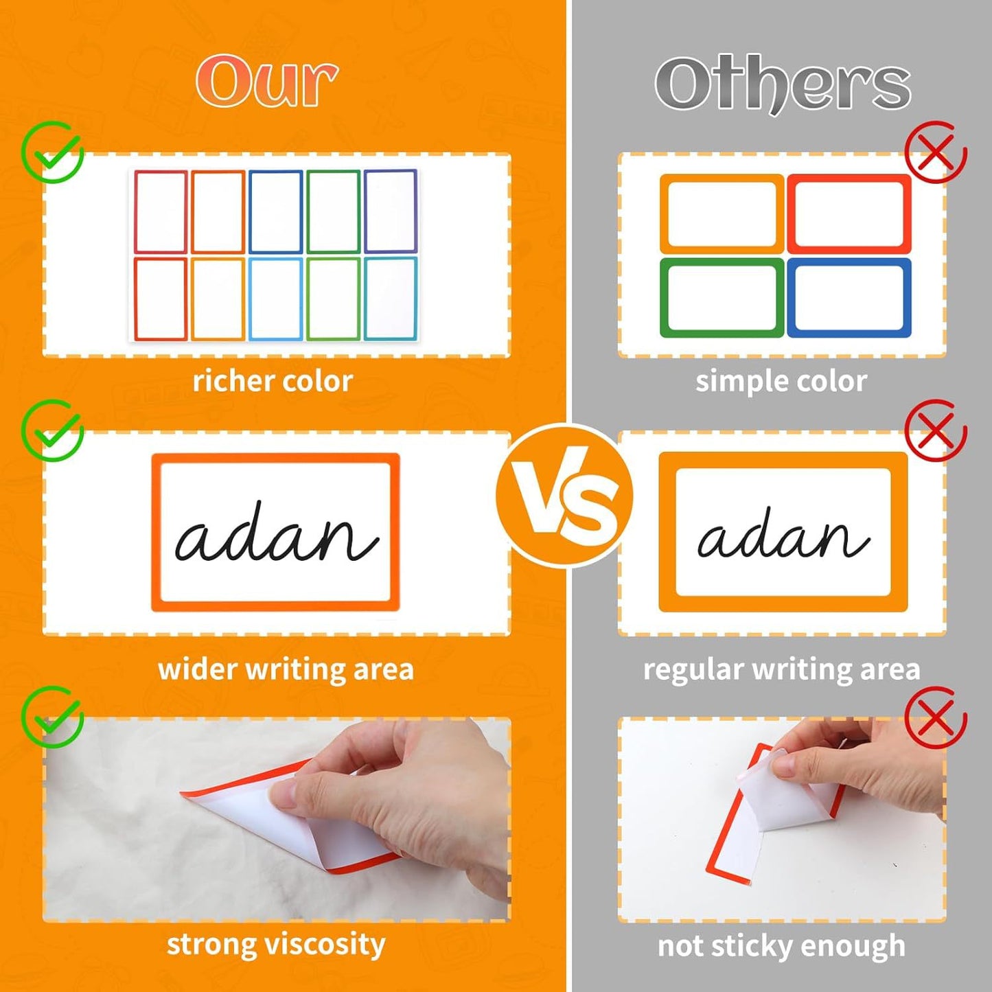 Self-adhesive labels - Name stickers - Address stickers - Stickers - Sticker sheets - Freezer labels - Labels - School supplies - Office supplies - Moving stickers - Folder labels - Writable stickers - Blank labels - Multicolor - 20 pieces