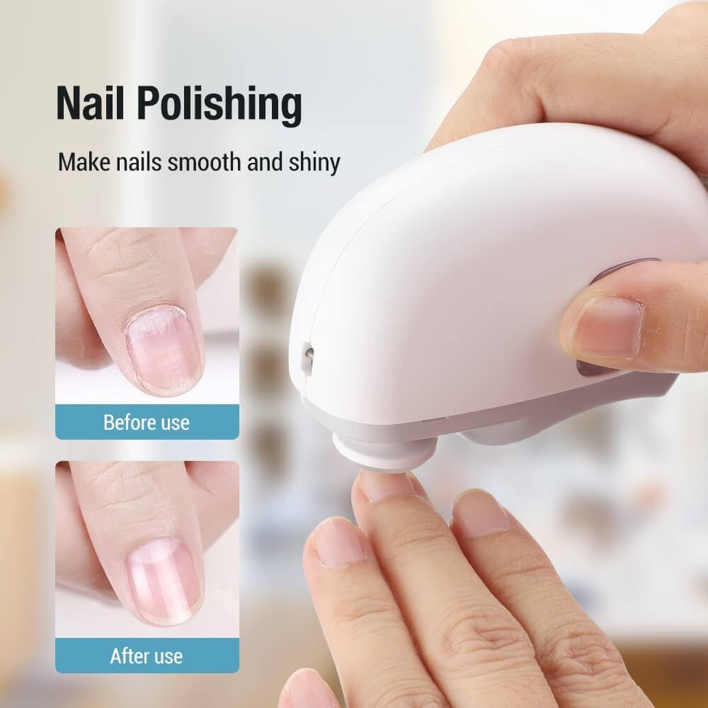 Electric nail clipper - Automatic nail trimmer - Manicure set - Nail care - Electric nail file - Rechargeable - Nail scissors - Hand care - Nail polishing - Nail styling - Cordless - White - 1 Piece