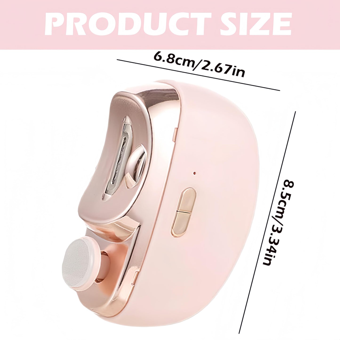 Electric nail clipper - Automatic nail trimmer - Manicure set - Nail care - Electric nail file - Rechargeable - Nail scissors - Hand care - Nail polishing - Nail styling - Cordless - Rose - 1 Piece