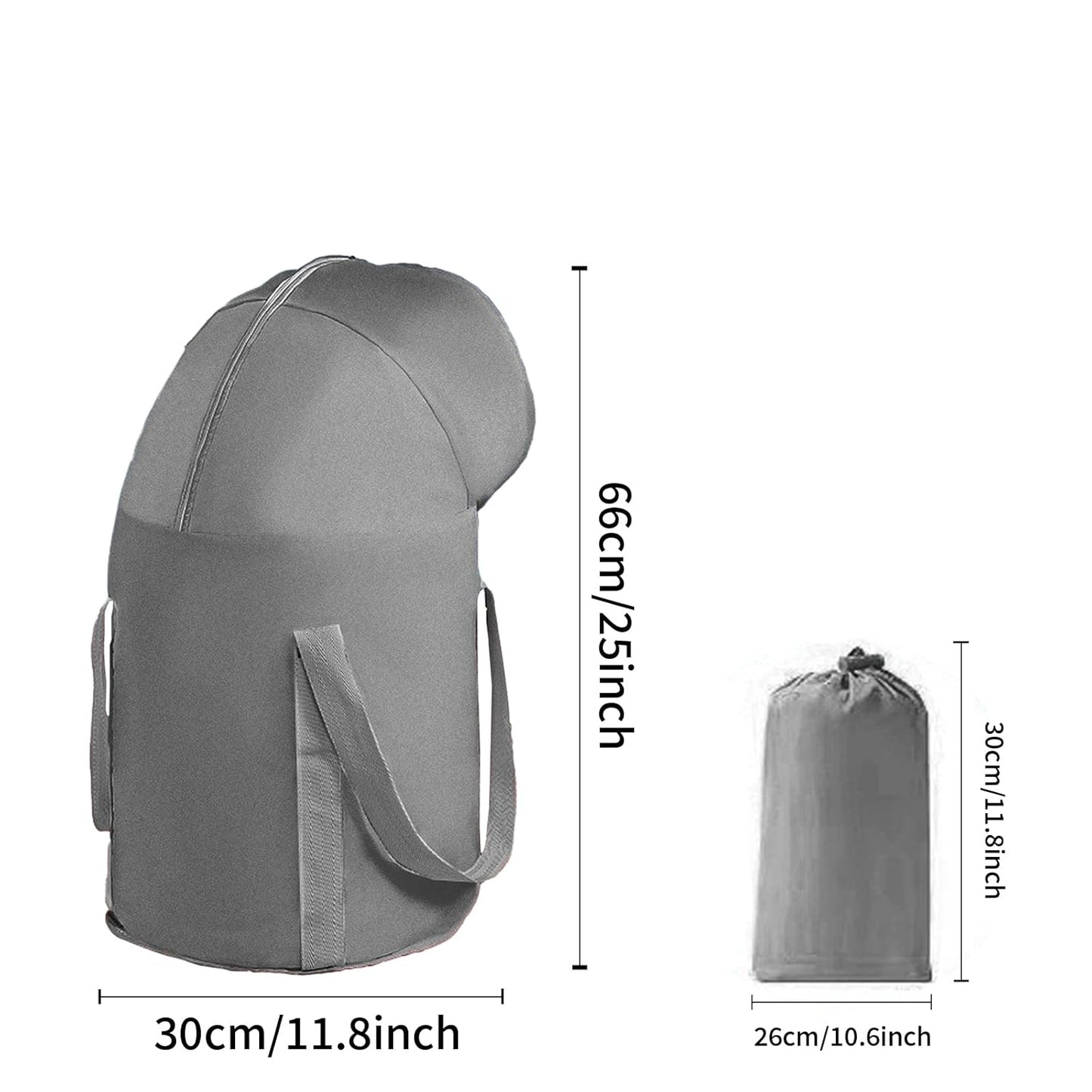 Foot Bath - Foot Bath - Foldable Bucket - Portable Water Bag - Collapsible Wash Basin - Wellness - Home Spa - Foot Warmer - High Edge - With Lid - Thermal Insulation - Travel and Camping - Waterproof - Gray - 1 Piece